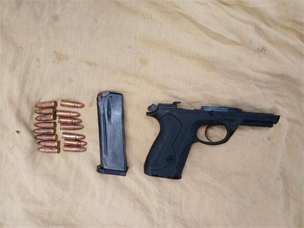 drone  live rounds and pistol parts recovered